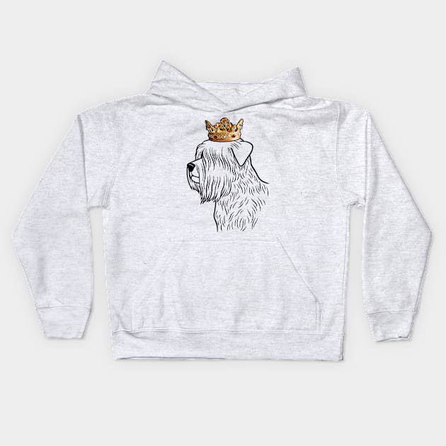 Soft Coated Wheaten Terrier Dog King Queen Wearing Crown Kids Hoodie by millersye